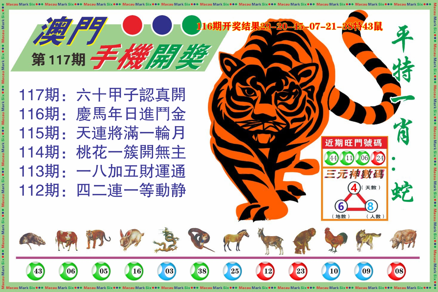 澳门开奖报 第117期