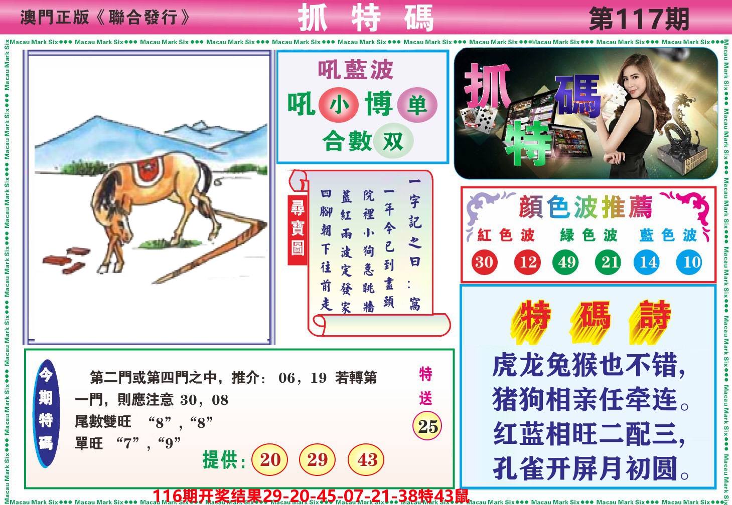 澳门抓特码A 第117期