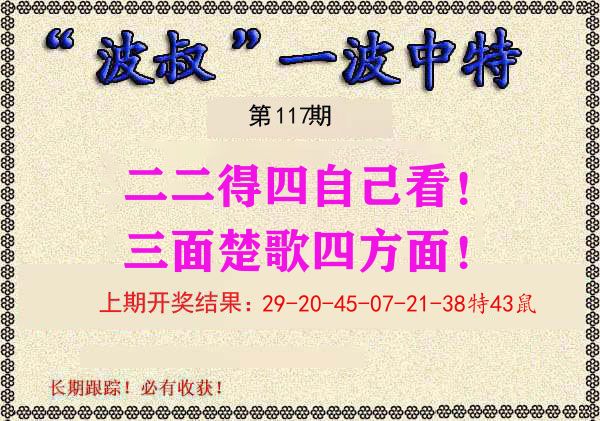 波叔中特 第117期