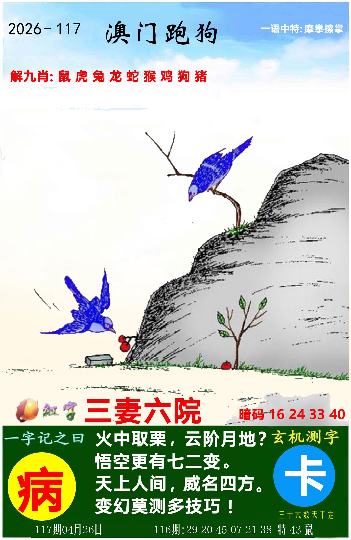 澳门跑狗图 第117期