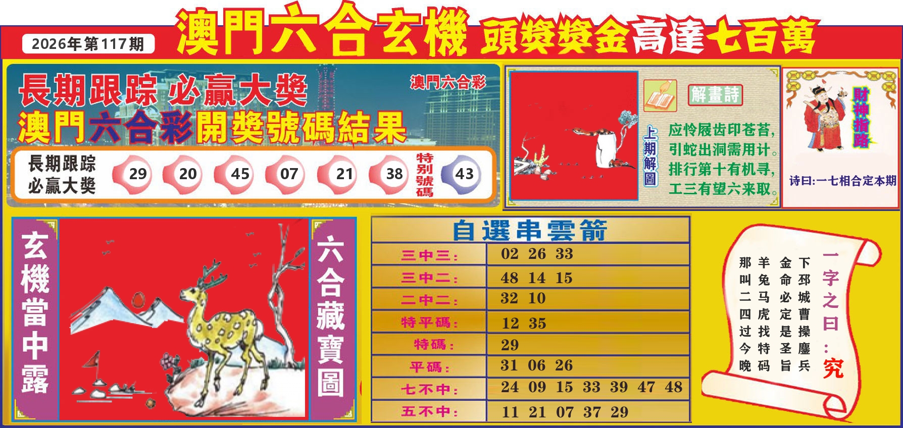 七星彩图C 第117期