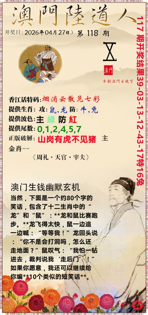 澳门陆道人 第118期