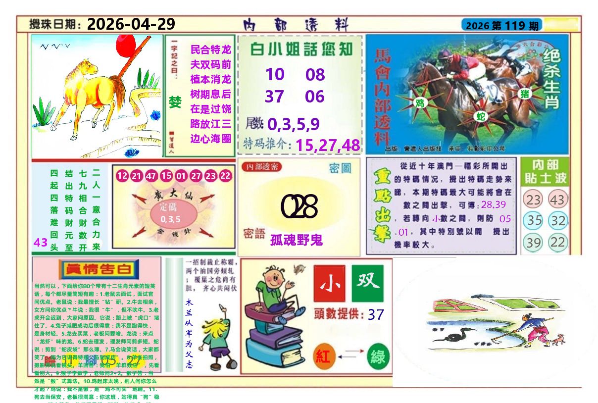 澳门内部透料A 第119期