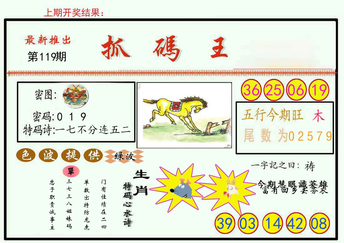 最新抓码王 第119期