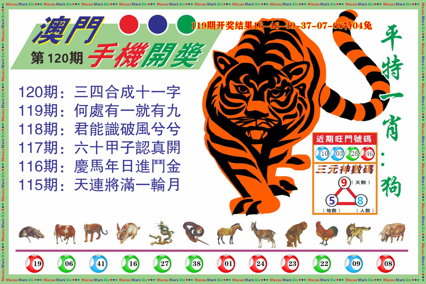 澳门开奖报 第120期