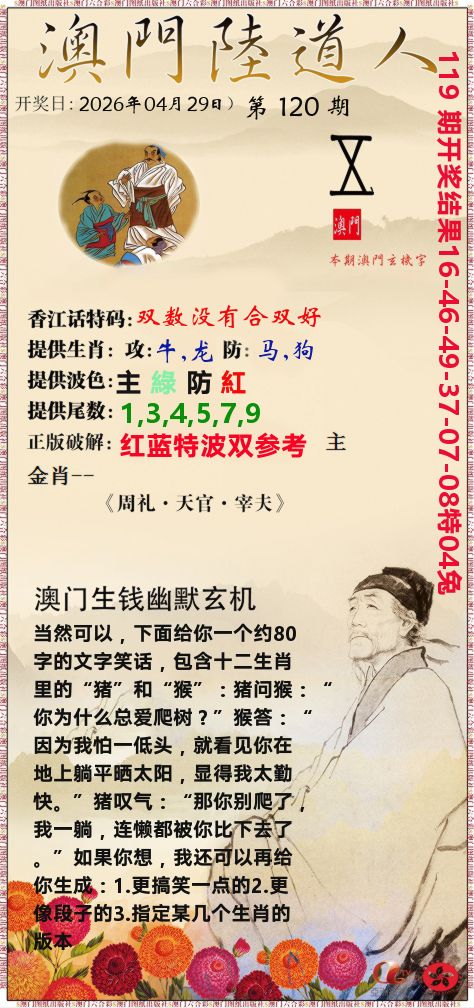 澳门陆道人 第120期