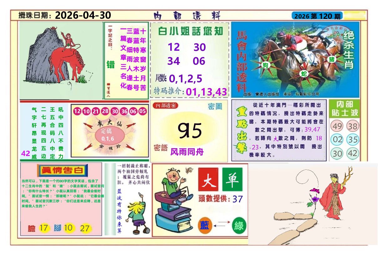澳门内部透料A 第120期