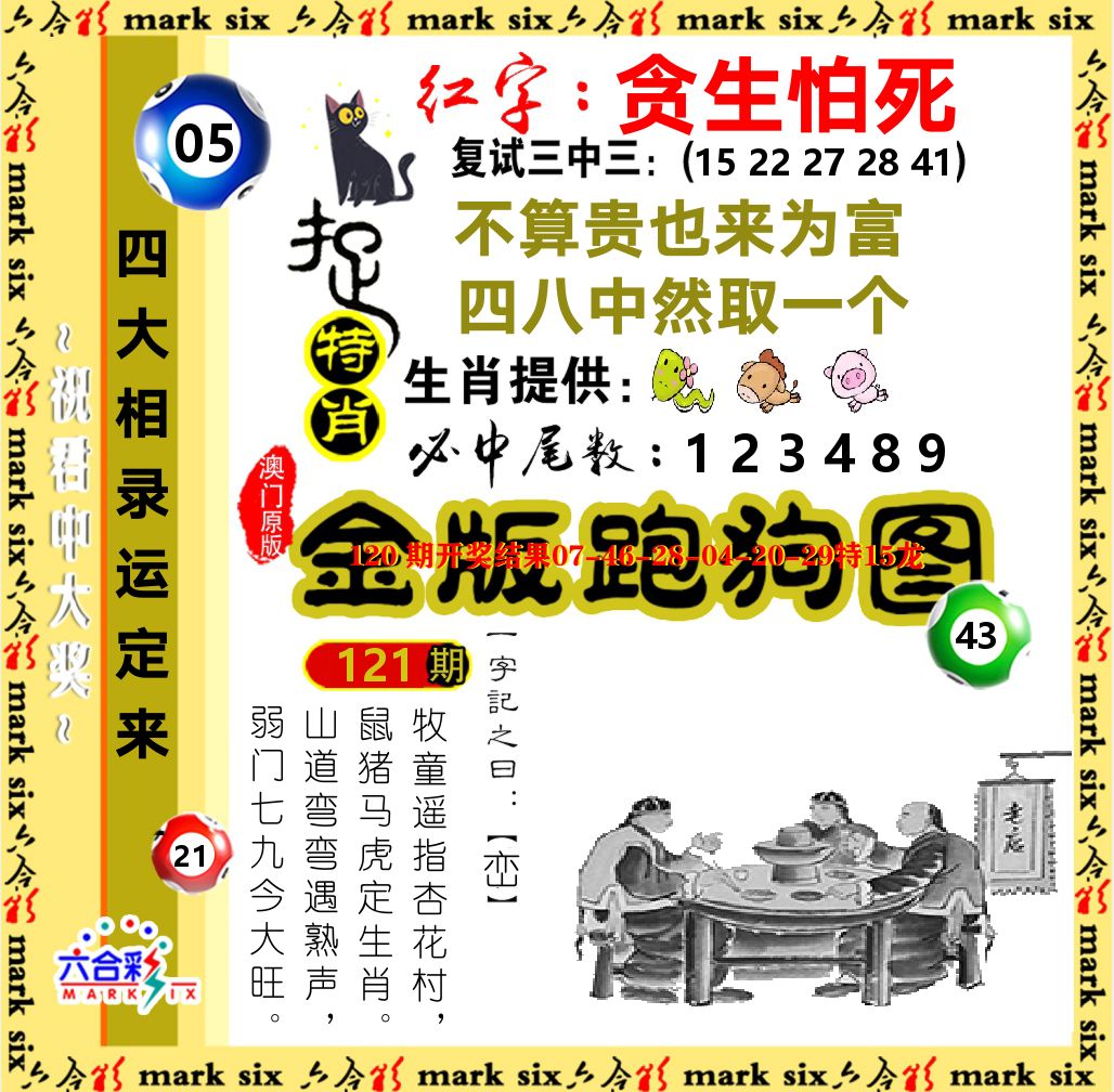 金版跑狗图 第121期