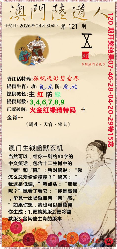 澳门陆道人 第121期