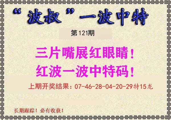 波叔中特 第121期
