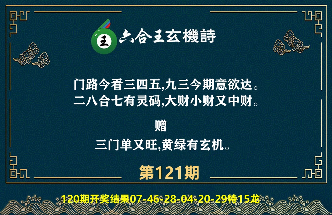 六合王玄机诗 第121期