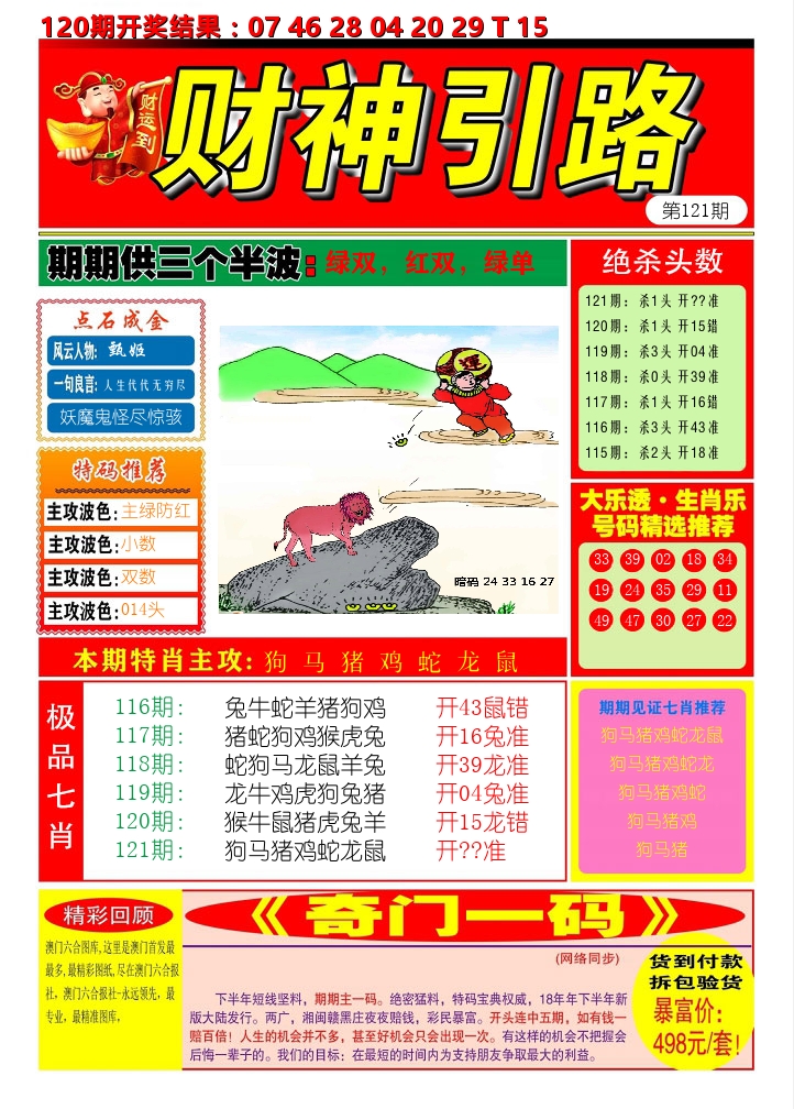 财神引路 第121期