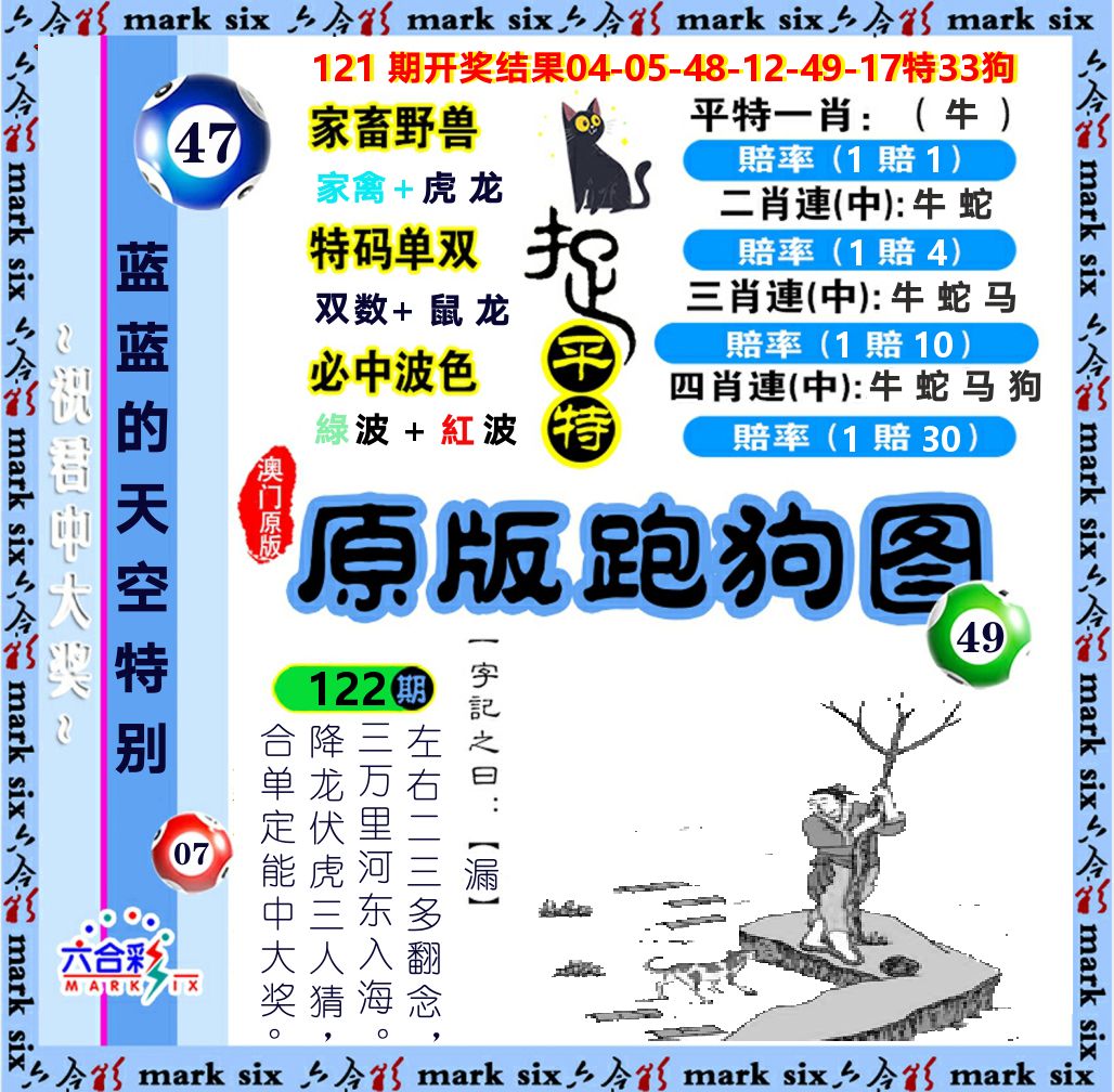 原版跑狗图 第122期
