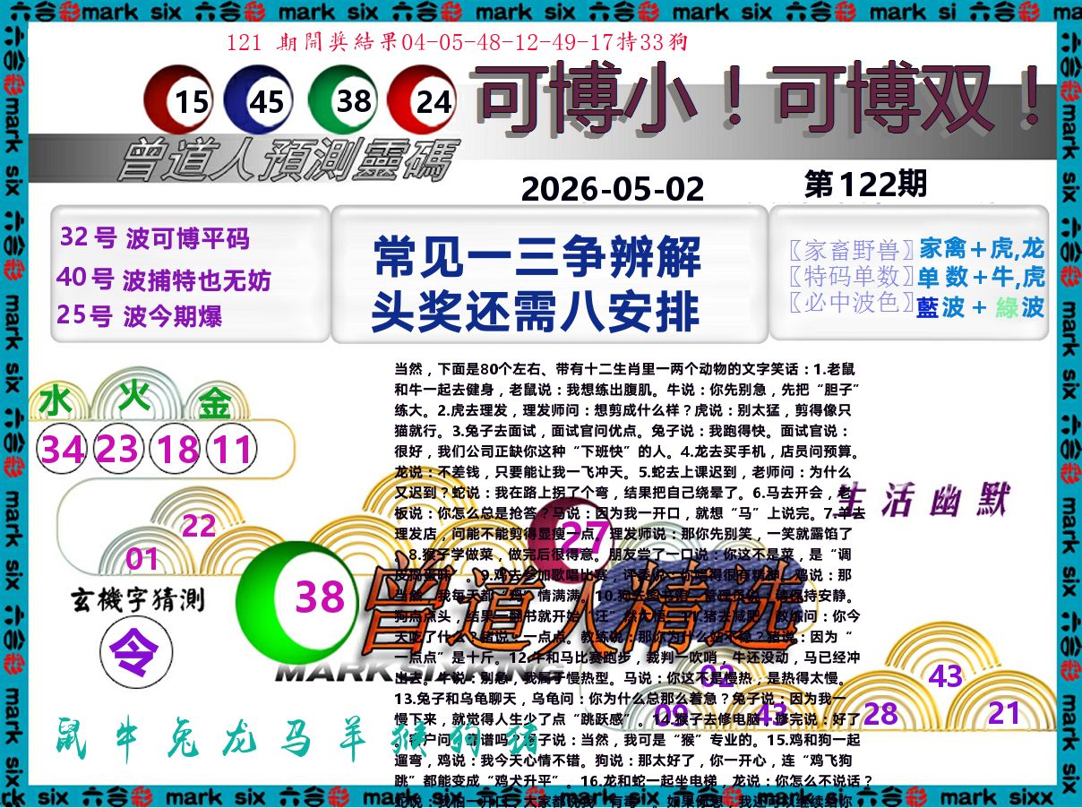 曾道人精选 第122期