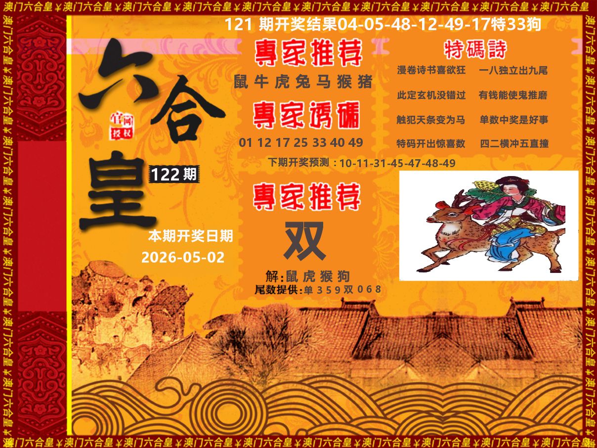 六合皇系列 第122期