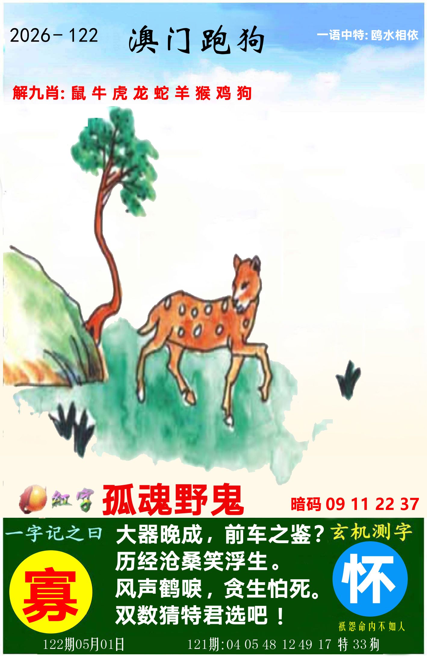 澳门跑狗图 第122期