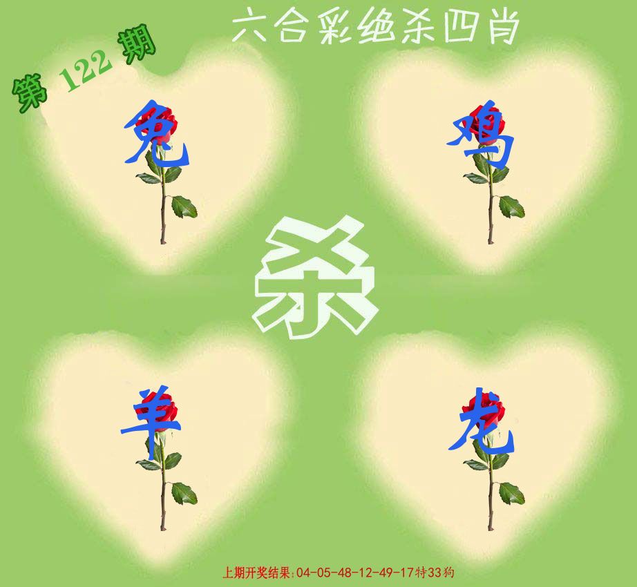 绝杀四肖 第122期