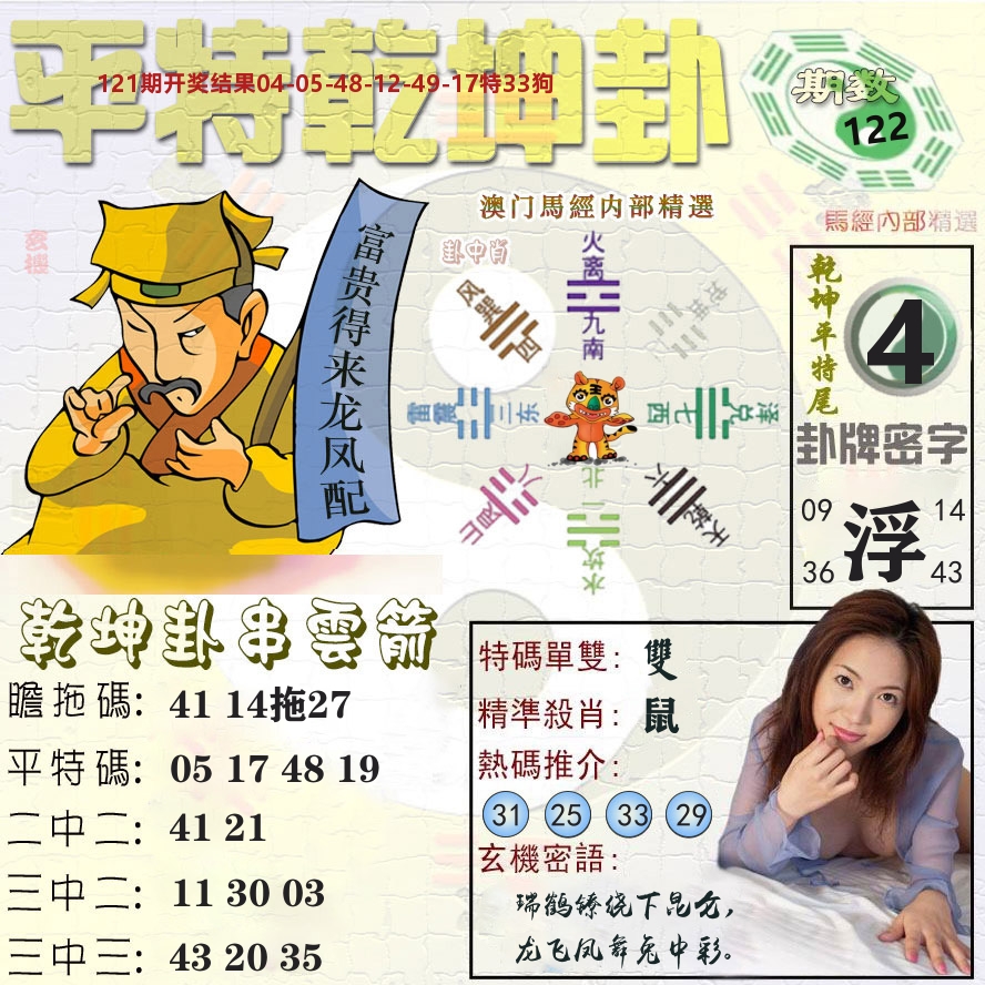 平特乾坤卦 第122期