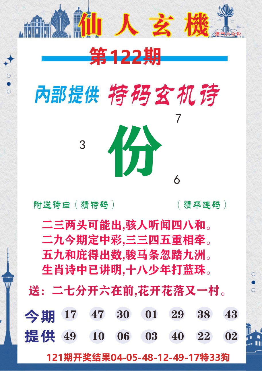 澳门钱多多D 第122期