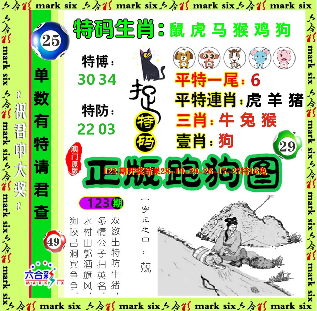 正版跑狗图 第123期