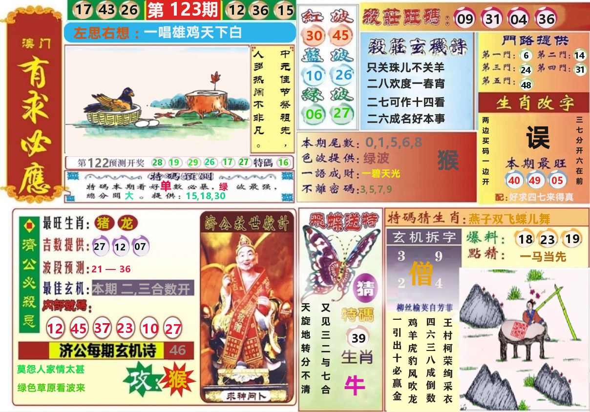 澳门有求必应 第123期