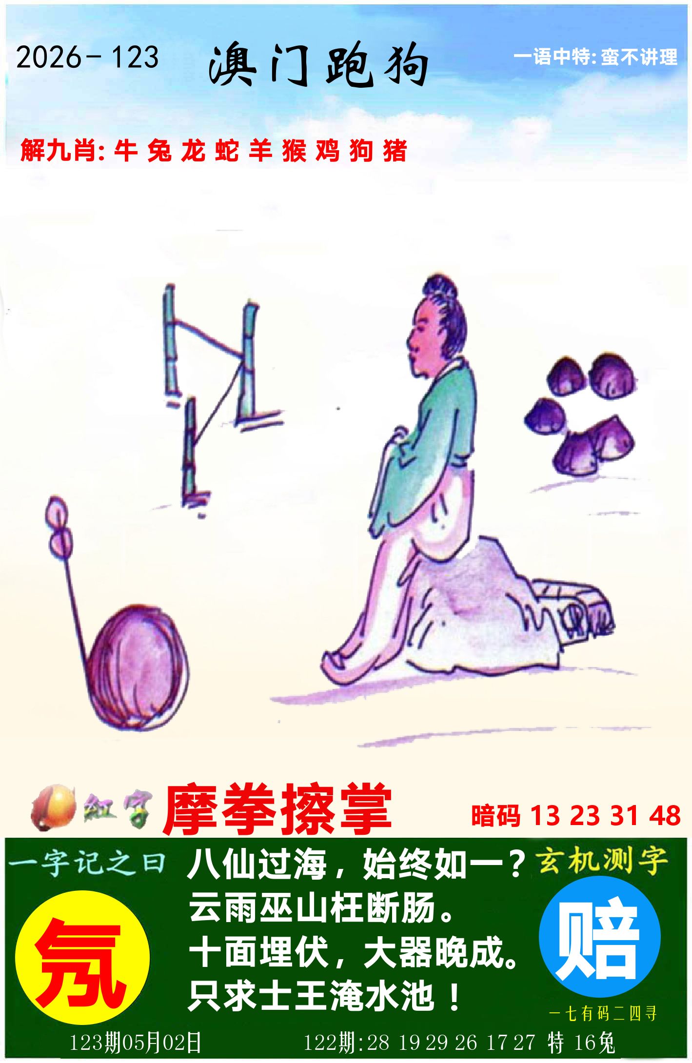 澳门跑狗图 第123期