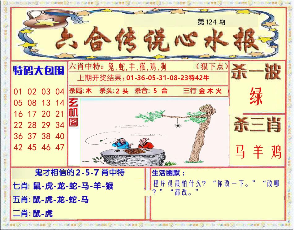 六合传说心水报 第124期