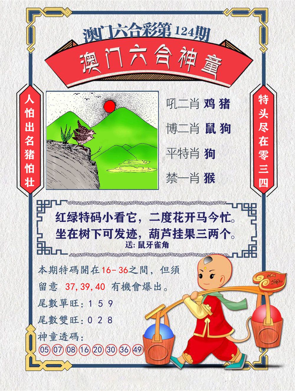 六合神童 第124期