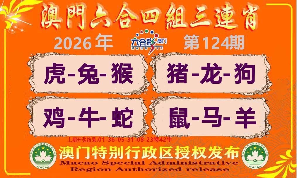 六合三连肖 第124期
