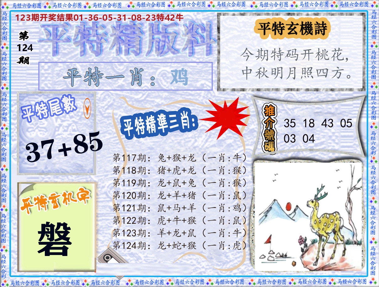 平特精版料 第124期