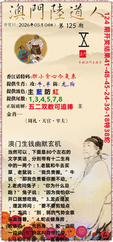 澳门陆道人 第125期