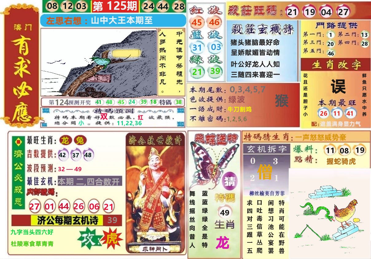 澳门有求必应 第125期