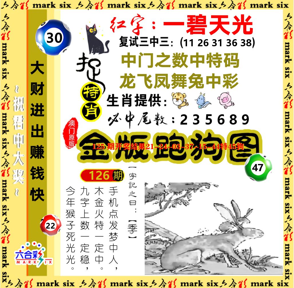 金版跑狗图 第126期