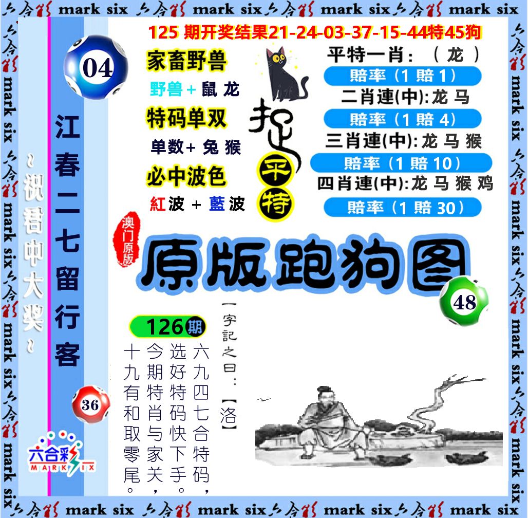 原版跑狗图 第126期