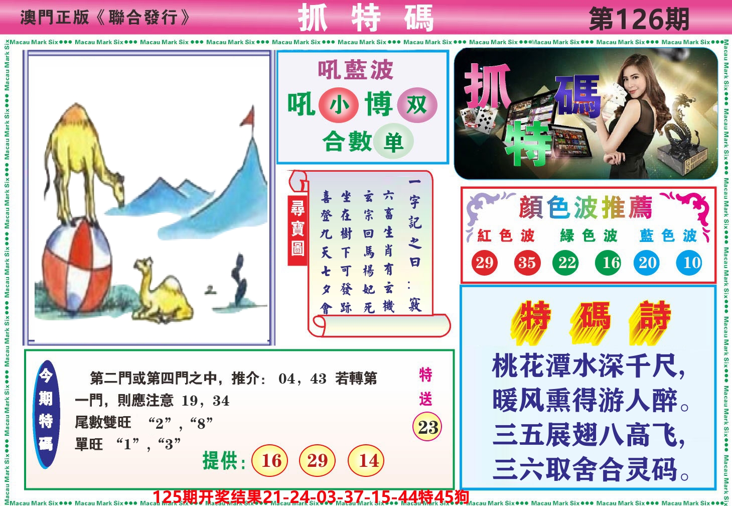 澳门抓特码A 第126期