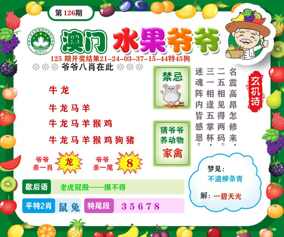 澳门水果爷爷 第126期