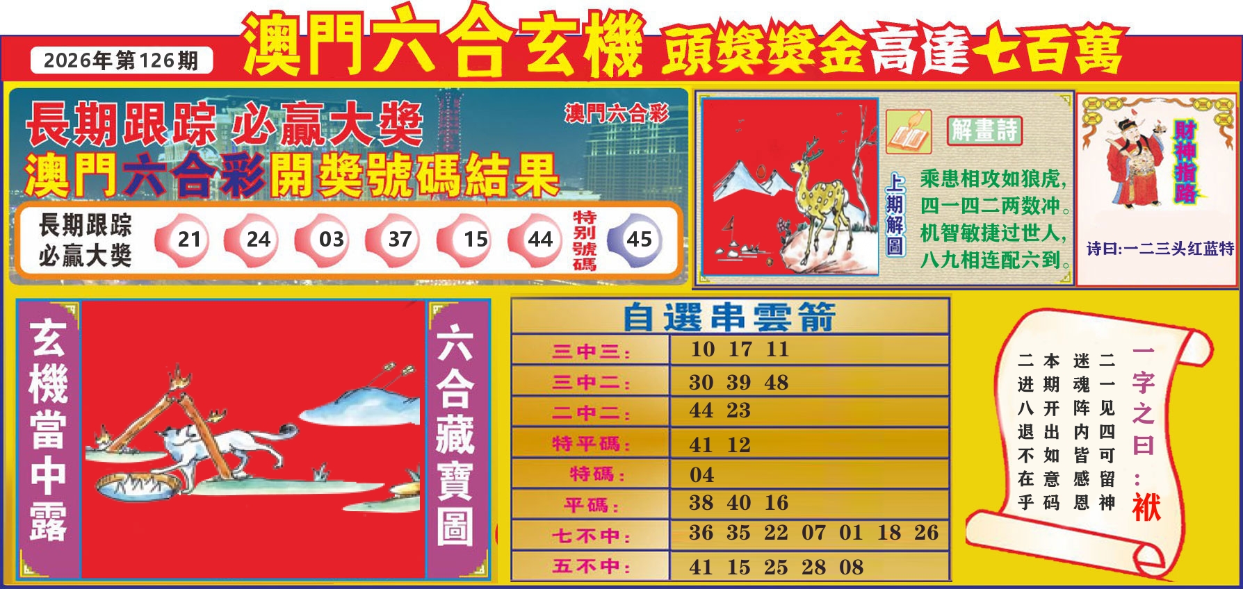 七星彩图C 第126期