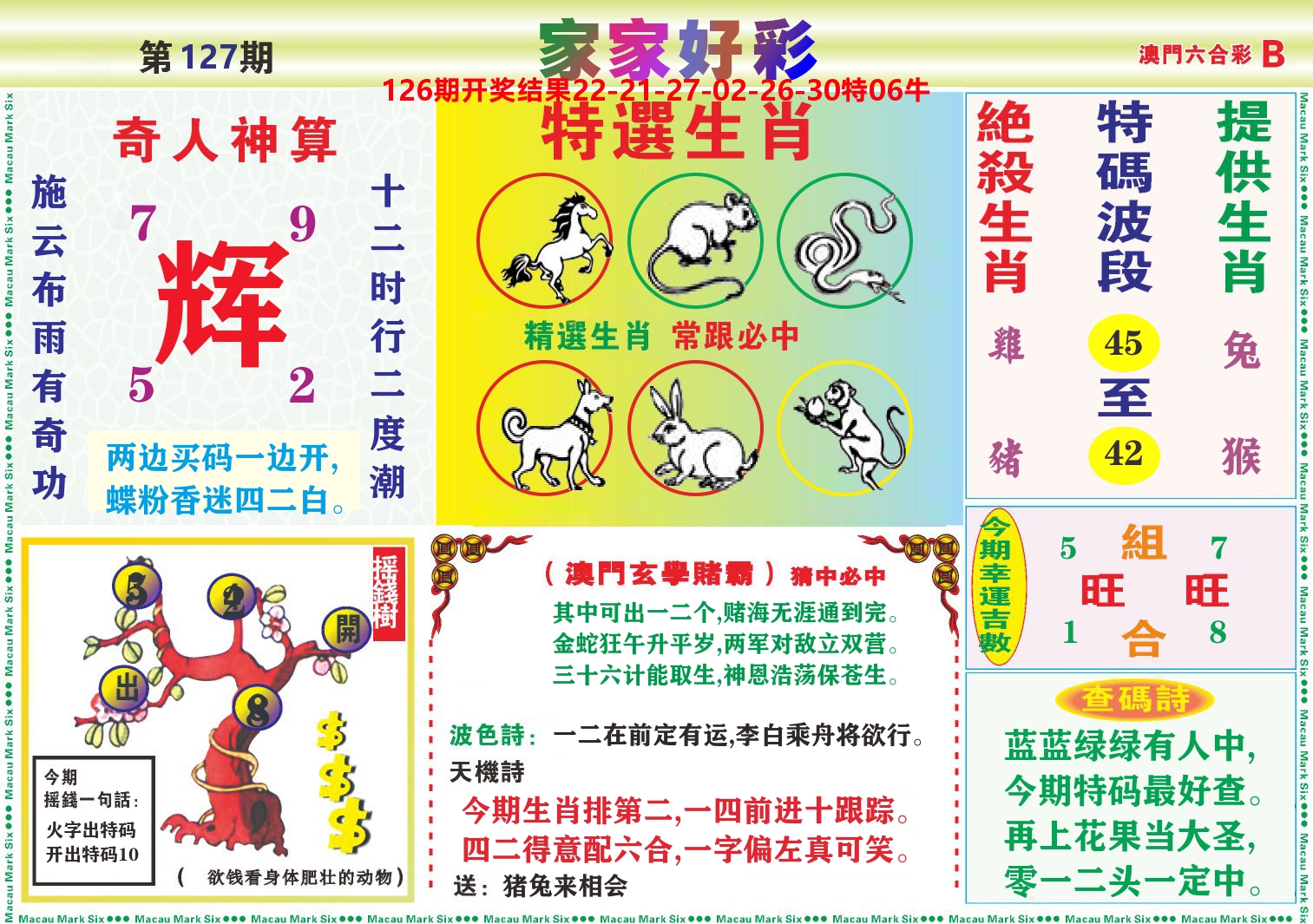 家家好彩B 第127期