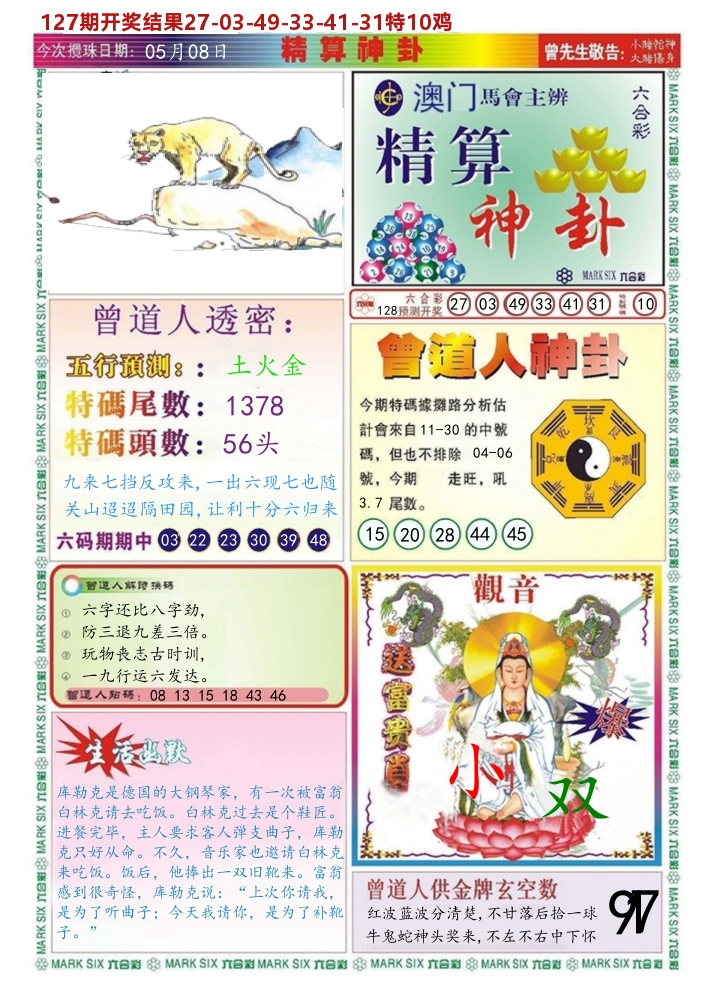 澳门精算神卦 第128期