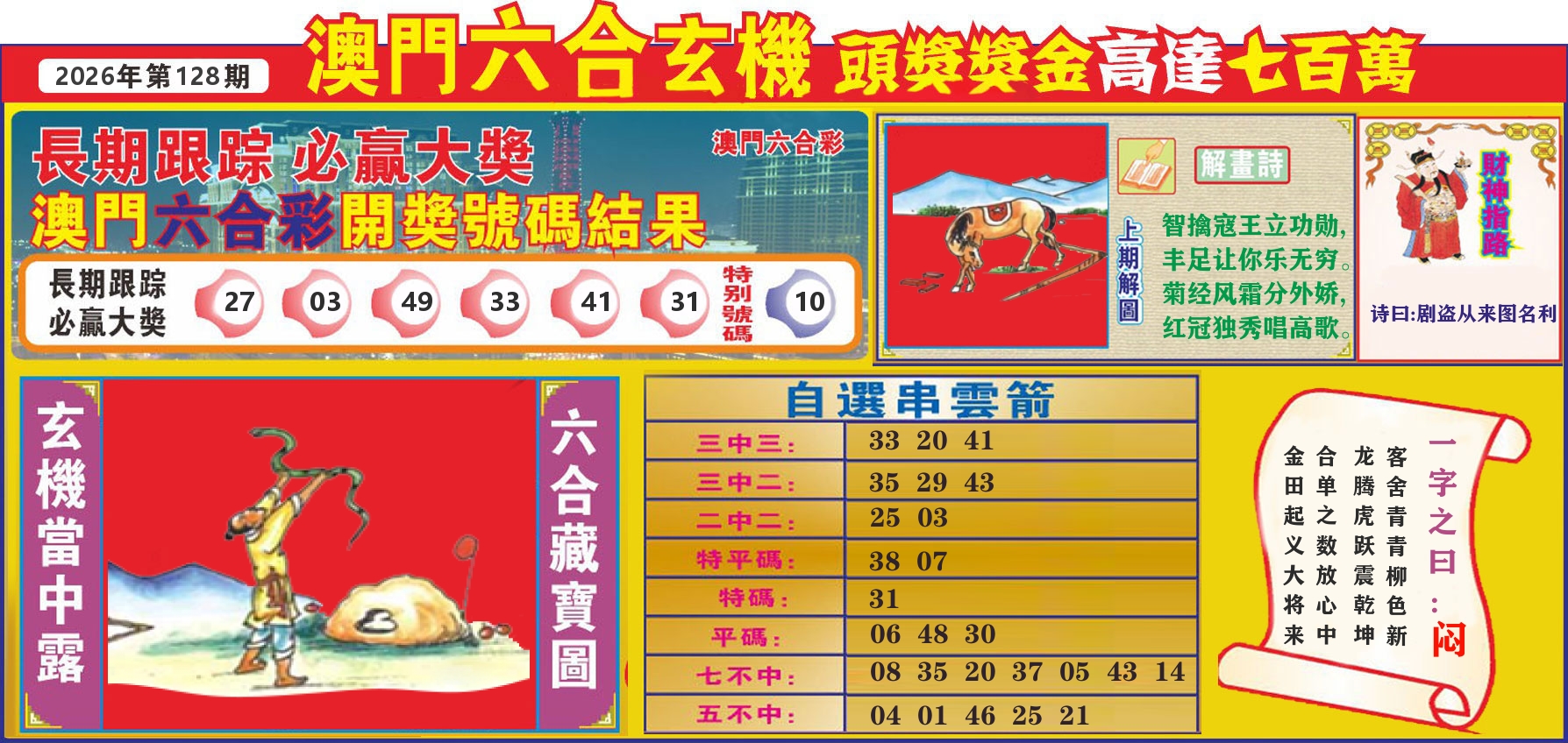 七星彩图C 第128期