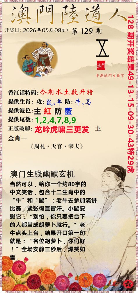 澳门陆道人 第129期