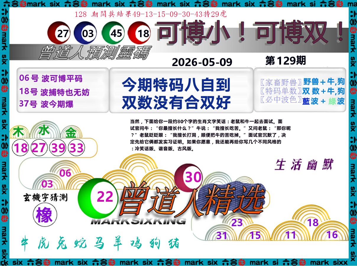 曾道人精选 第129期