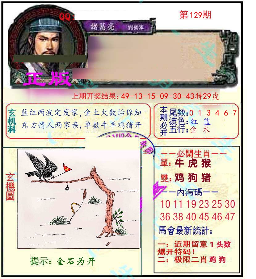 诸葛亮玄机 第129期