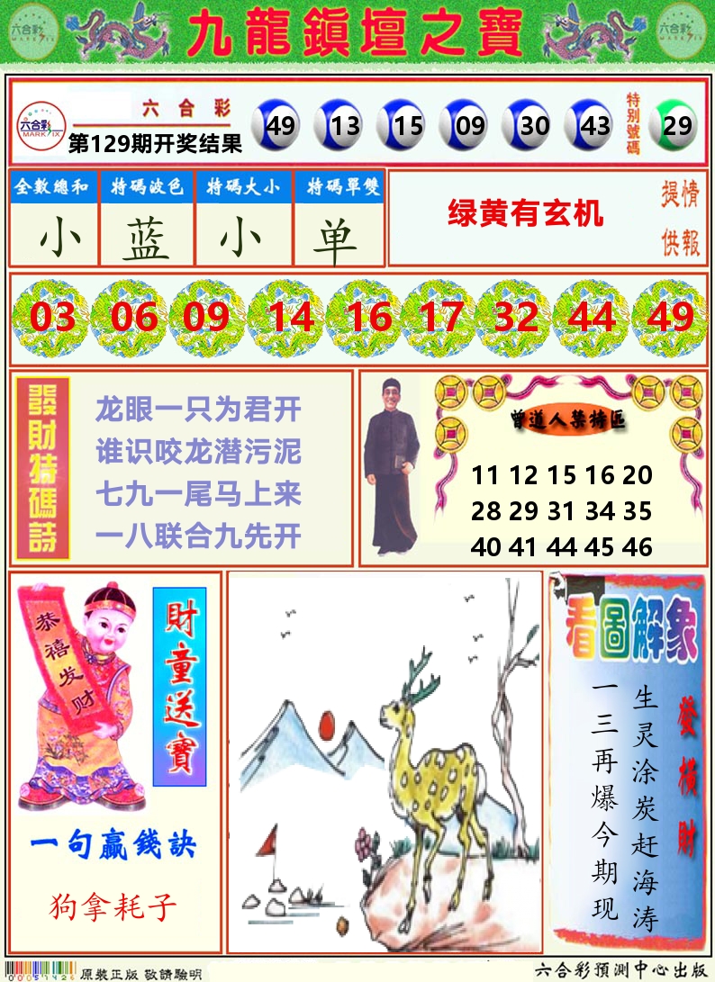挂牌解特码A 第129期