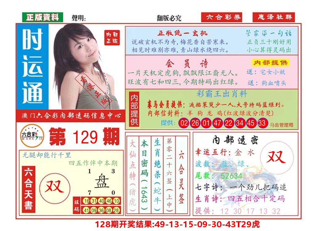 澳门惠泽社群 第129期