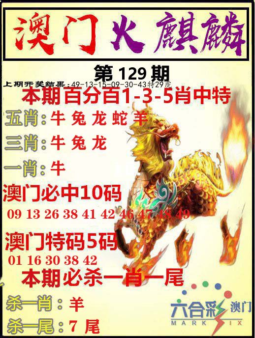 火麒麟 第129期