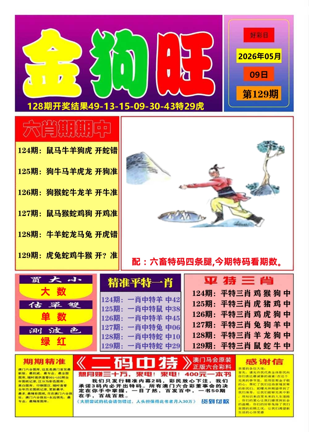 澳门金狗旺A 第129期