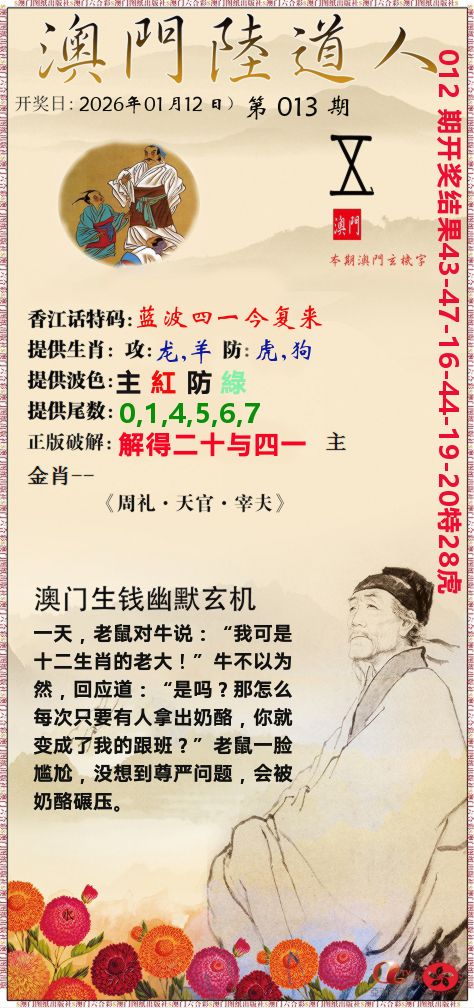 澳门陆道人 第13期