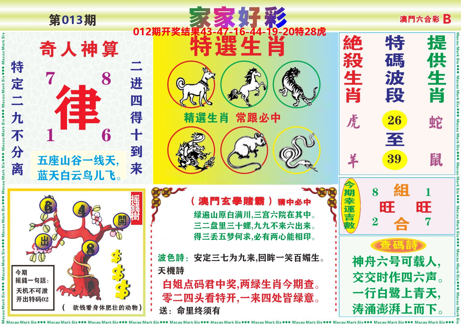 家家好彩B 第13期