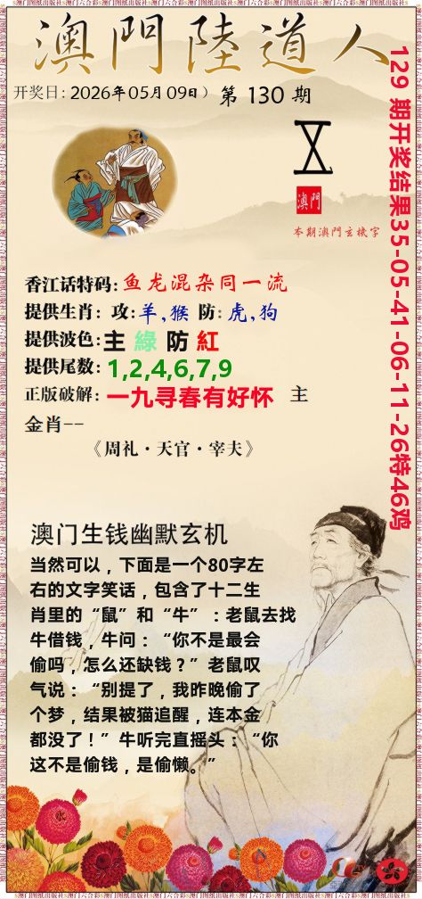 澳门陆道人 第130期